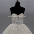 Elegant Tulle Lace Appliques off the shoulder Ball Gown Wedding Dress For Bridal